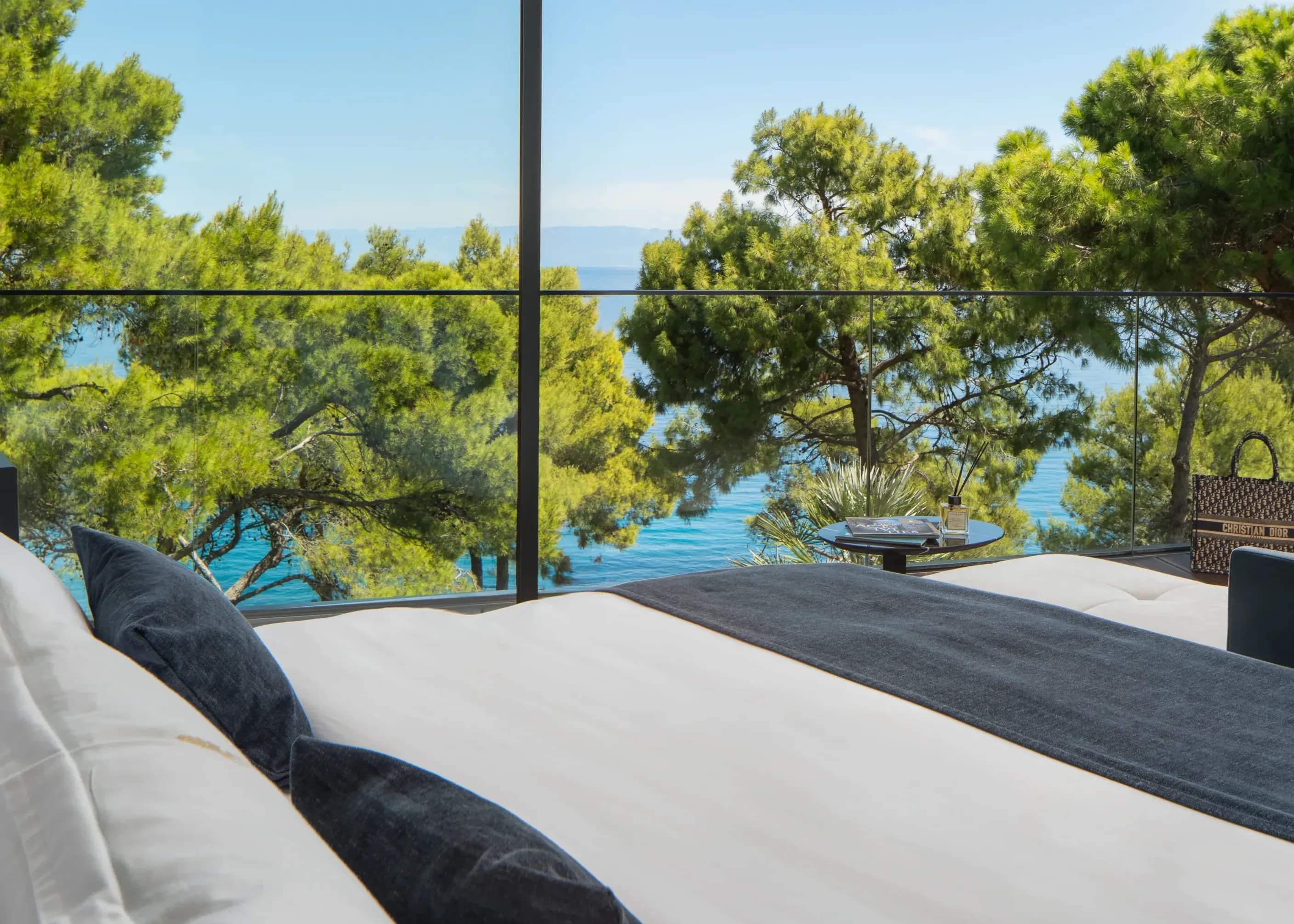 View through the pines to the sea, from the Aldebrand bed