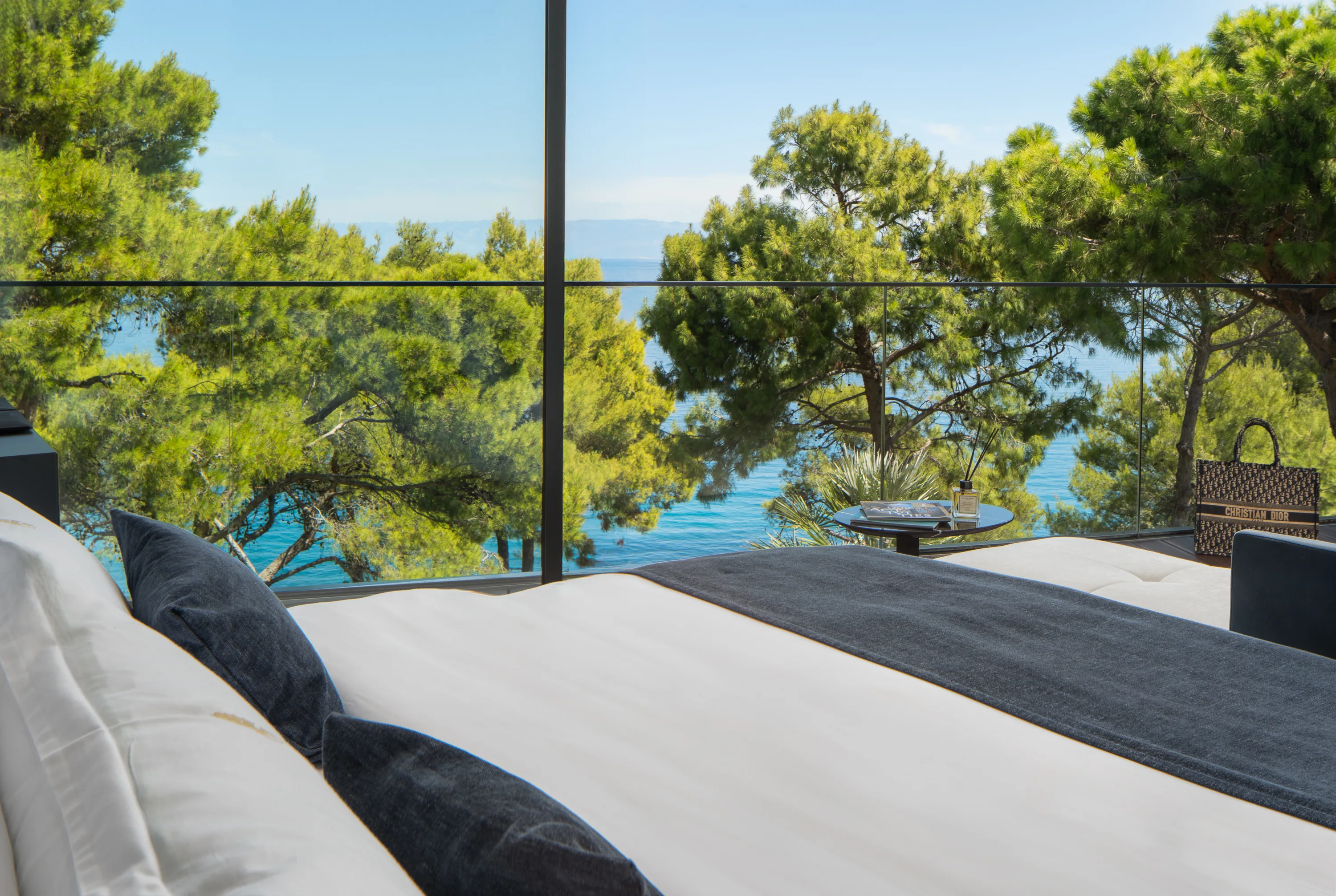 View through the pines to the sea, from the Aldebrand bed